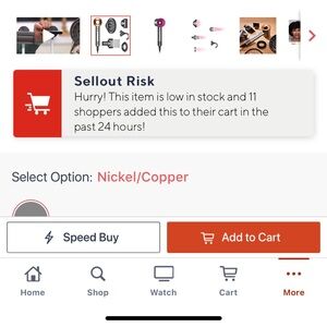 Dyson Supersonic Hair Dryer Intelligent heat control Nickel/ Copper